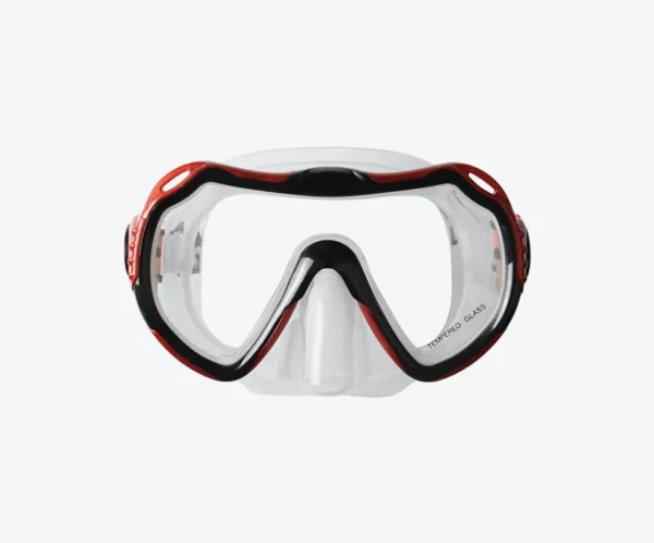 M165 Large View Scuba Mask Red