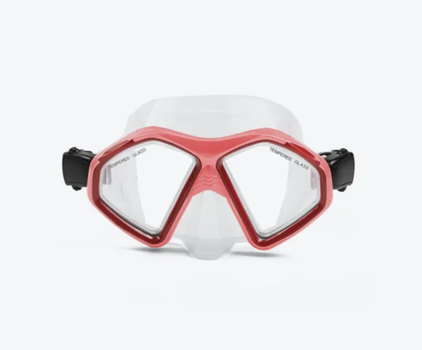 M258 Diving Mask Red transparent