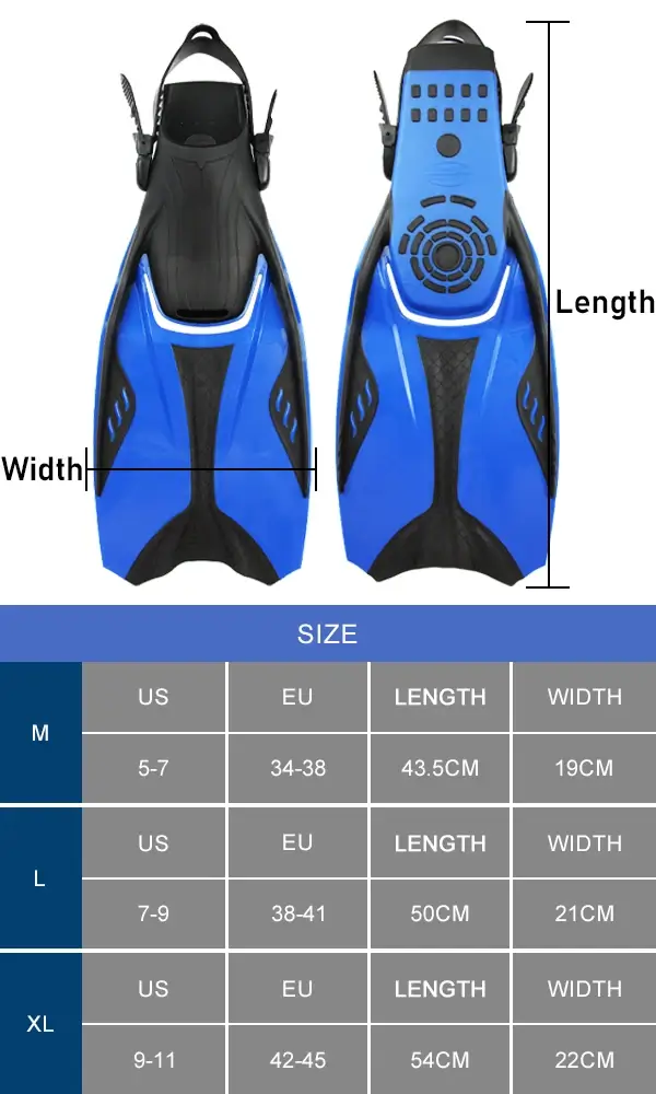 F11 Freediving Fins Size