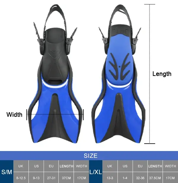F12 Short Diving Fins Size (1)