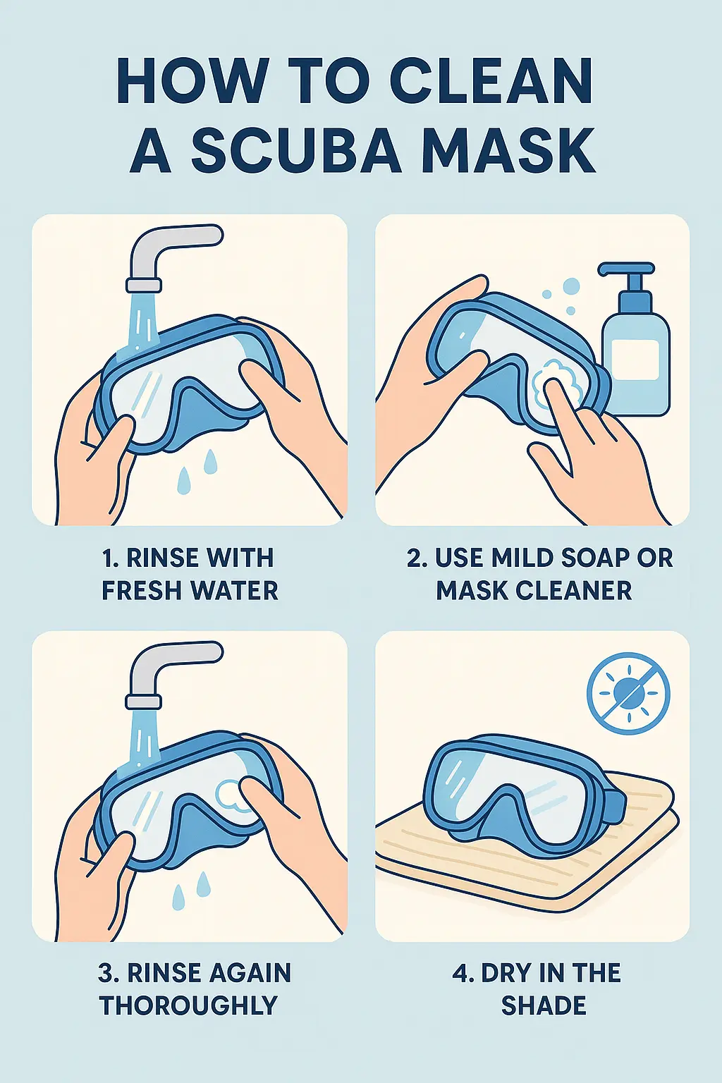 How to clean Scuba mask